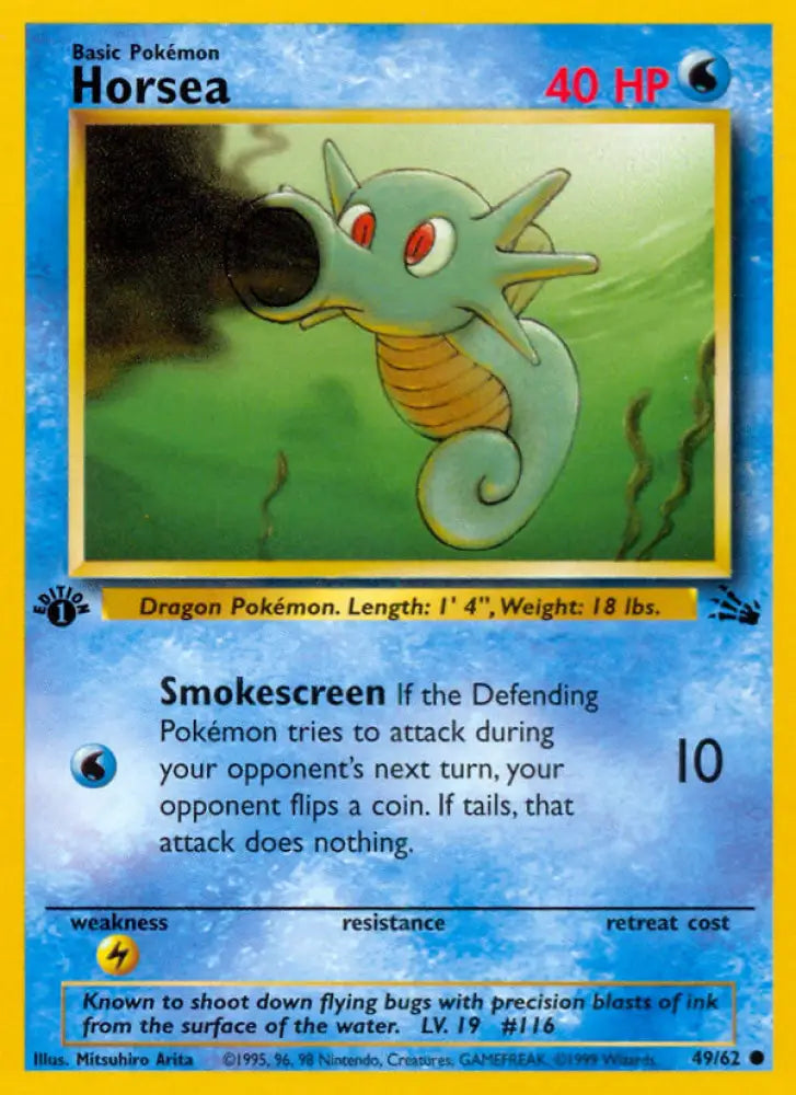 Horsea (49/62) [Fossil 1st Edition] - Pokemon Single