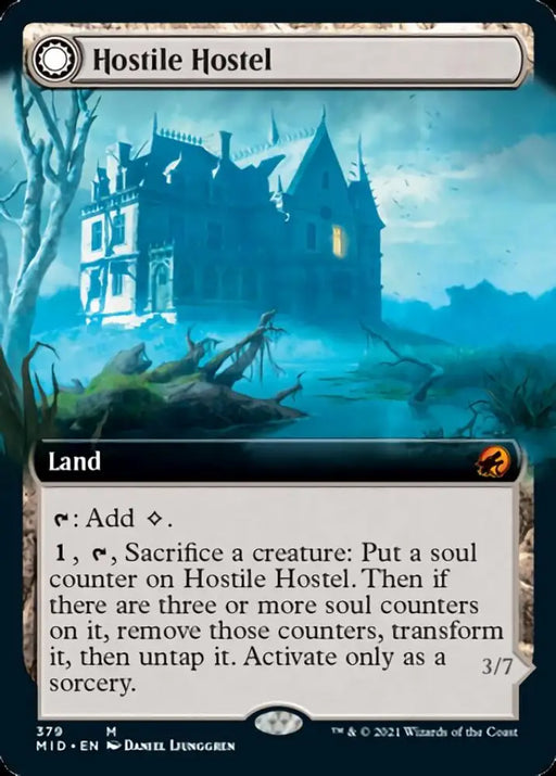 Hostile Hostel // Creeping Inn (Extended Art) [Innistrad: Midnight Hunt] - MTG Single