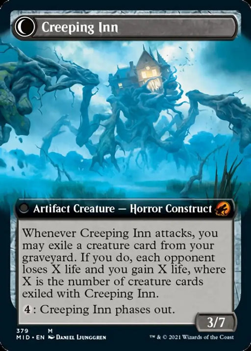 Hostile Hostel // Creeping Inn (Extended Art) [Innistrad: Midnight Hunt] - MTG Single