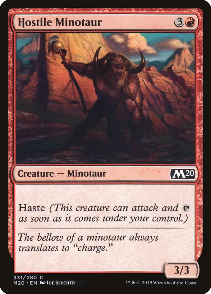 Hostile Minotaur [Core Set 2020] - MTG Single