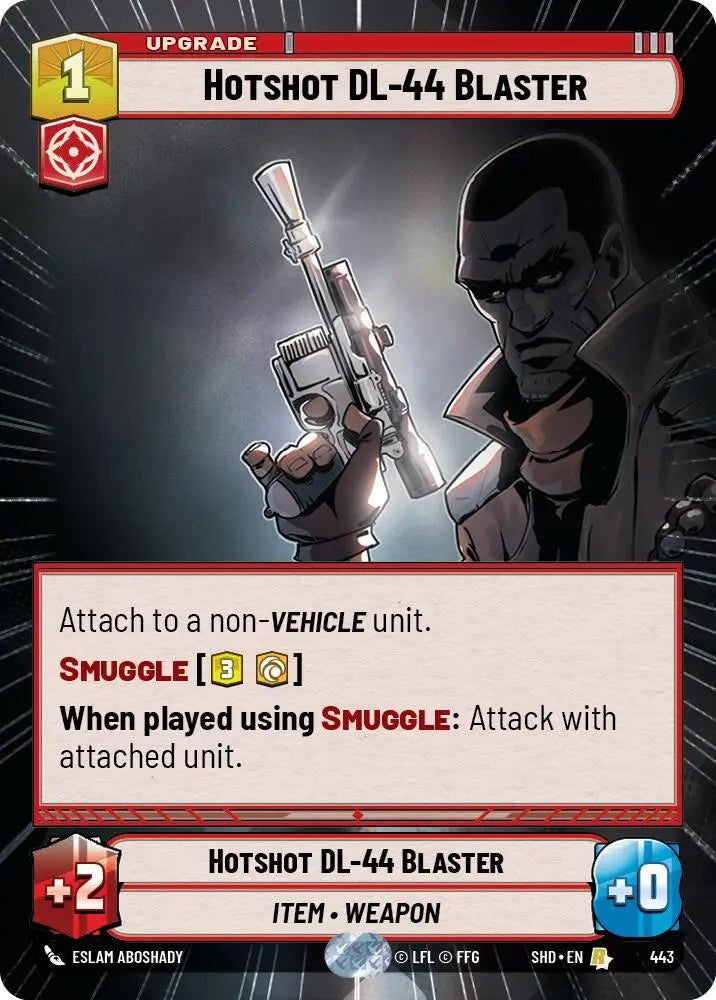Hotshot DL-44 Blaster (Hyperspace) (443) [Shadows of the Galaxy] - Star Wars: Unlimited Single