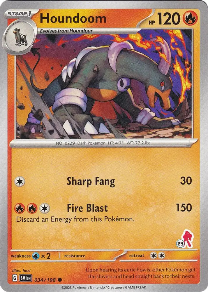 Houndoom (034/198) (Armarouge Stamp #23) [Battle Academy 2024] - Pokemon Single