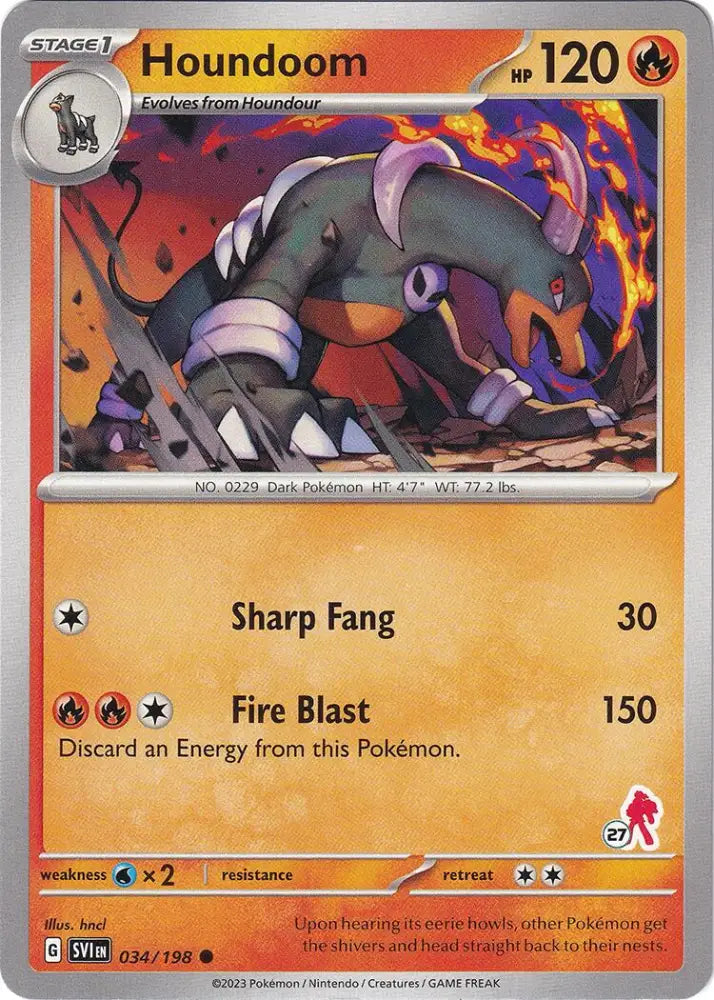 Houndoom (034/198) (Armarouge Stamp #27) [Battle Academy 2024] - Pokemon Single