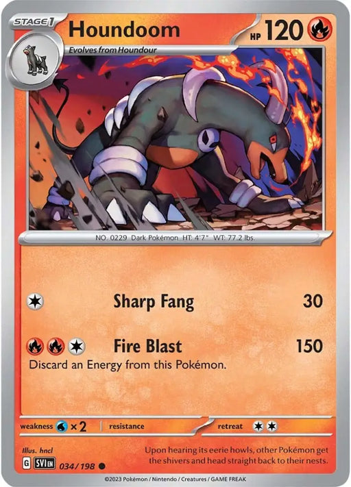Houndoom (034/198) [Scarlet & Violet: Base Set] - Pokemon Single