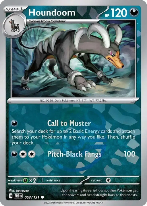 Houndoom (063/131) (Master Ball Pattern) [Scarlet & Violet: Prismatic Evolutions] - Pokemon Single
