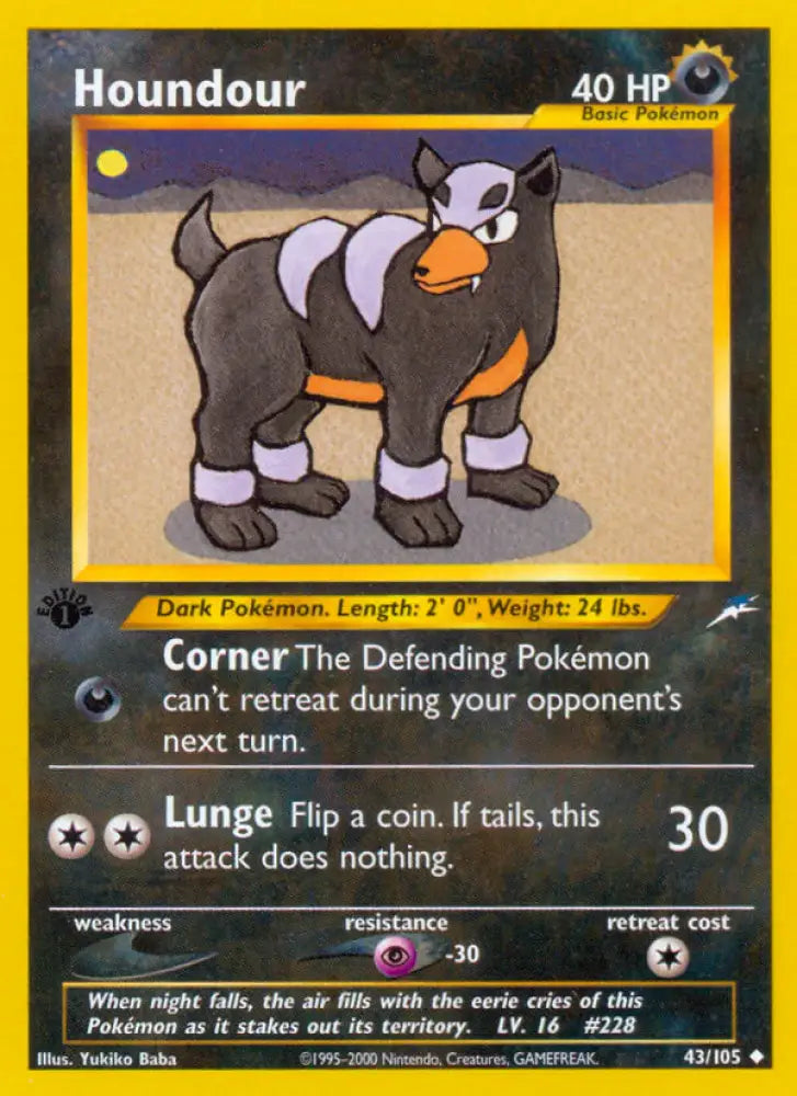 Houndour (43/105) [Neo Destiny 1st Edition] - Pokemon Single