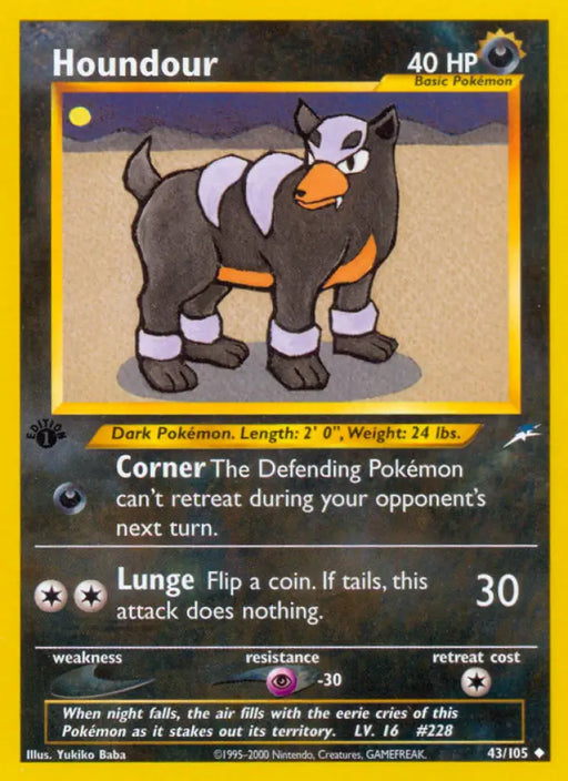 Houndour (43/105) [Neo Destiny 1st Edition] - Pokemon Single