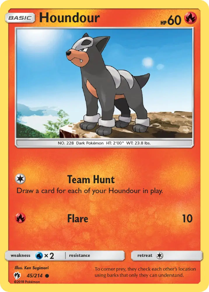 Houndour (45/214) [Sun & Moon: Lost Thunder] - Pokemon Single