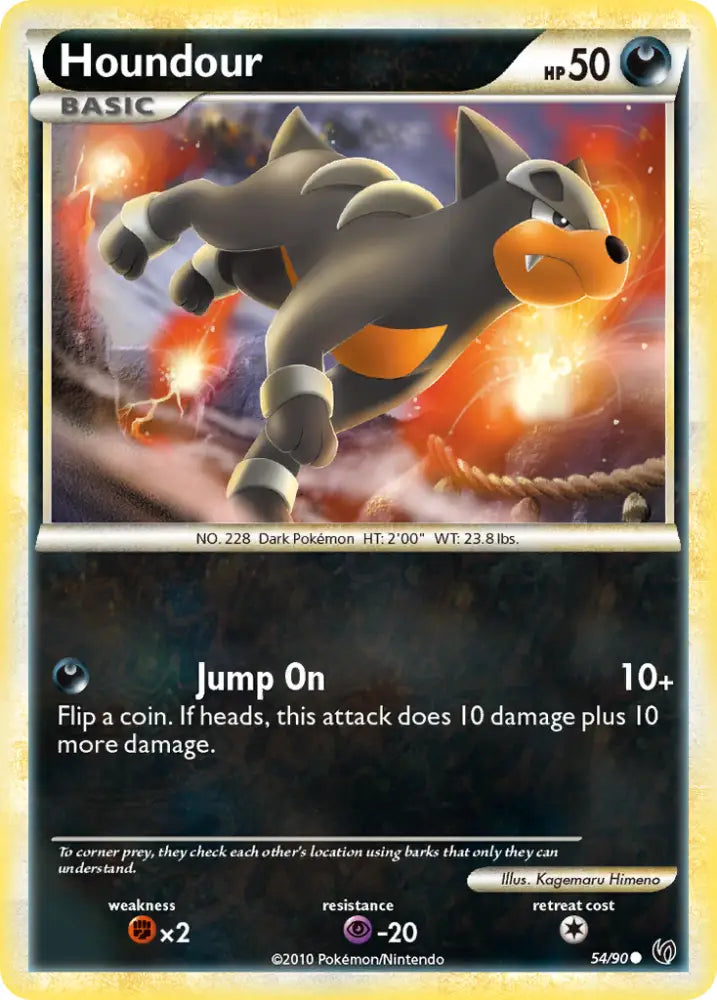 Houndour (54/90) [HeartGold & SoulSilver: Undaunted] - Pokemon Single