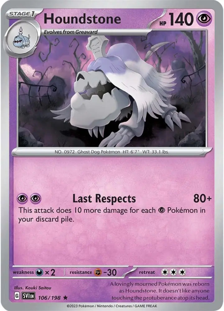 Houndstone (106/198) [Scarlet & Violet: Base Set] - Pokemon Single