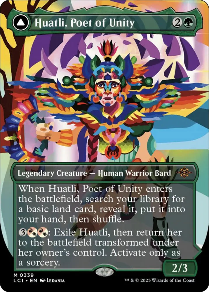 Huatli Poet of Unity // Roar of the Fifth People (Borderless) [The Lost Caverns of Ixalan] - MTG Single