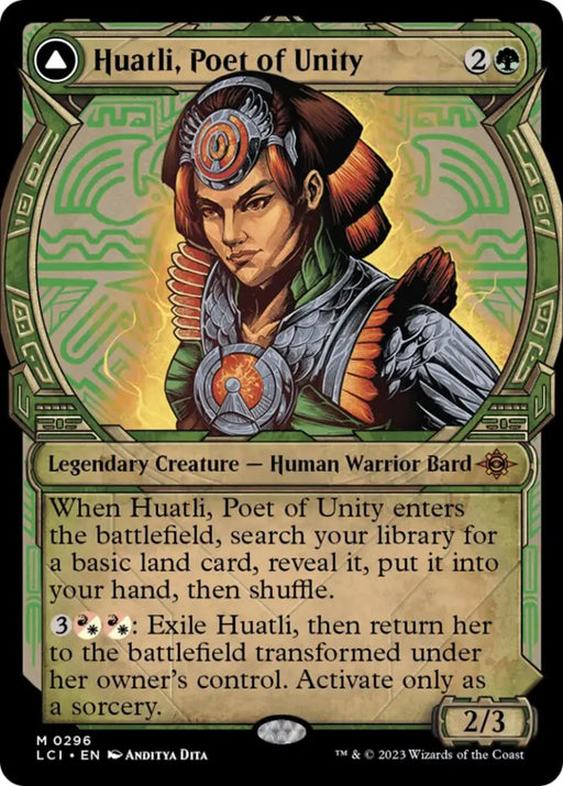 Huatli Poet of Unity // Roar of the Fifth People (Showcase) [The Lost Caverns of Ixalan] - MTG Single