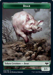 Human (001) // Boar Double-Sided Token [Innistrad: Crimson Vow Tokens] - MTG Single