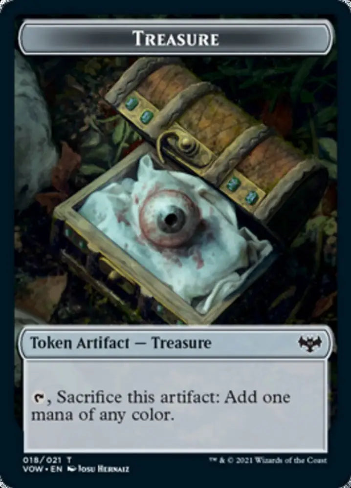 Human (001) // Treasure Double-Sided Token [Innistrad: Crimson Vow Tokens] - MTG Single