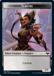 Human (001) // Vampire (016) Double-Sided Token [Innistrad: Crimson Vow Tokens] - MTG Single