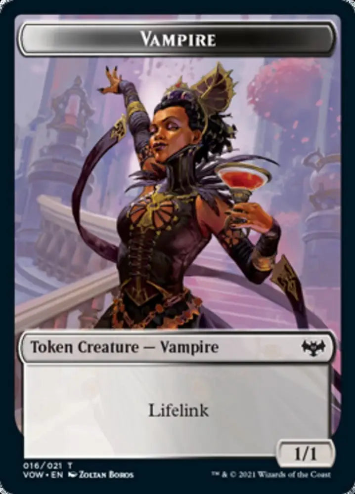 Human (001) // Vampire (016) Double-Sided Token [Innistrad: Crimson Vow Tokens] - MTG Single