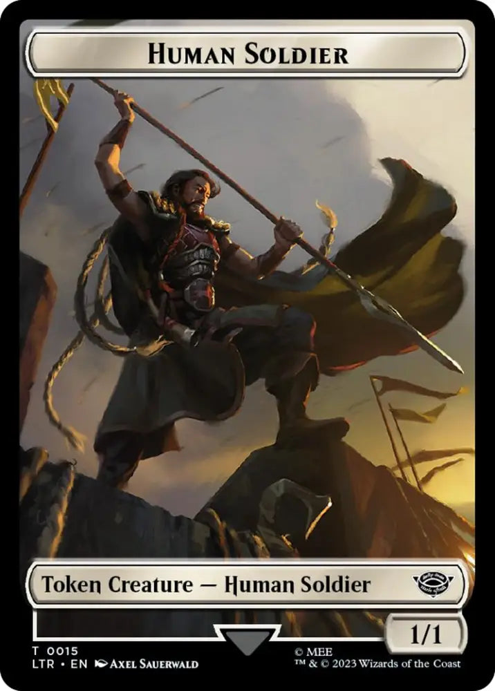 Human Soldier (0015) // Food (0024) Double-Sided Token (Surge Foil) [The Lord of the Rings: Tales of Middle-Earth