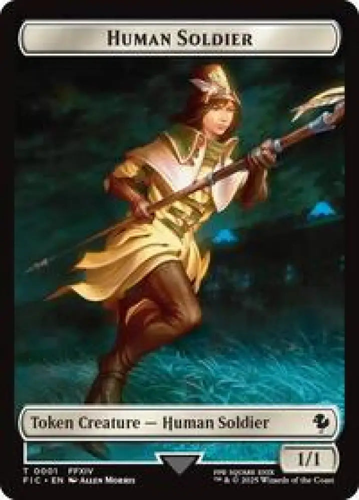 Human Soldier // Hero (0008) Double-Sided Token (1 // 8) [Final Fantasy Commander]