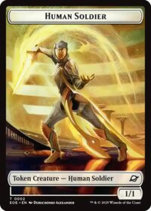 Human Soldier // Lander (0008) Double-Sided Token (2 // 8) [Edge of Eternities]
