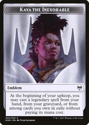 Human Warrior // Kaya the Inexorable Emblem Double-Sided Token [Kaldheim Tokens] - MTG Single