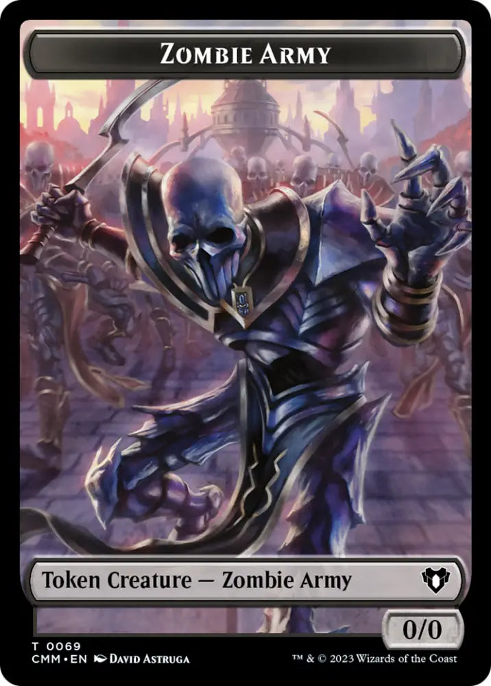 Human Warrior // Zombie Army Double-Sided Token [Commander Masters Tokens] - MTG Single