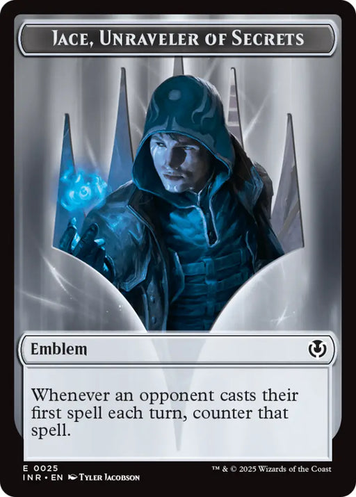 Human Wizard // Emblem - Jace Unraveler of Secrets Double-Sided Token [Innistrad Remastered Tokens] - MTG Single