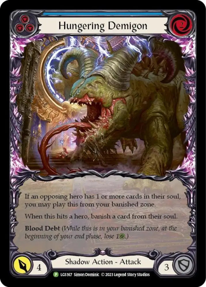 Hungering Demigon (Blue) [LGS167] (Promo) Rainbow Foil - Flesh And Blood Single