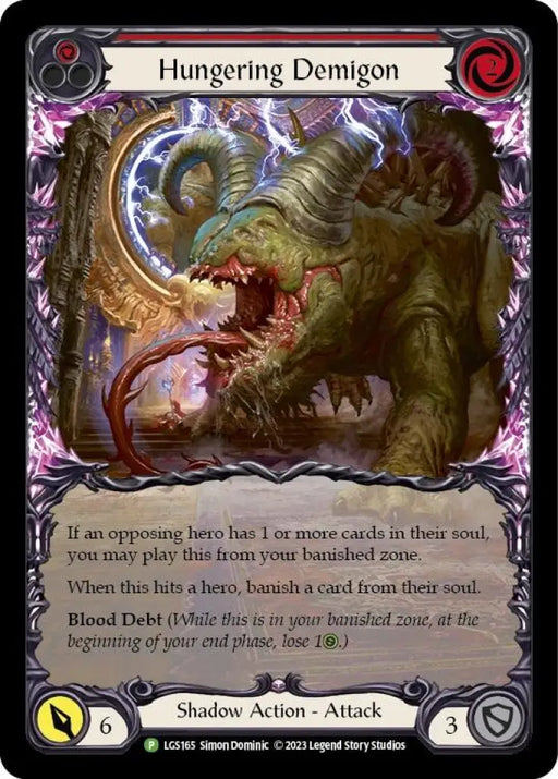 Hungering Demigon (Red) [LGS165] (Promo) Rainbow Foil - Flesh And Blood Single