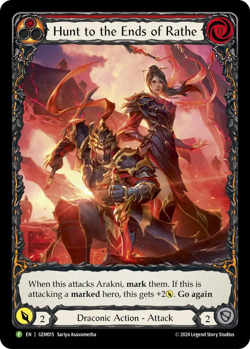 Hunt to the Ends of Rathe (Red) [GEM015] (GEM Pack 1) Rainbow Foil - Flesh And Blood Single