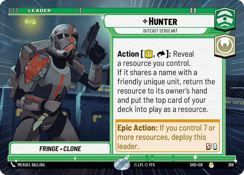 Hunter - Outcast Sergeant (Hyperspace) (288) [Shadows of the Galaxy] - Star Wars: Unlimited Single