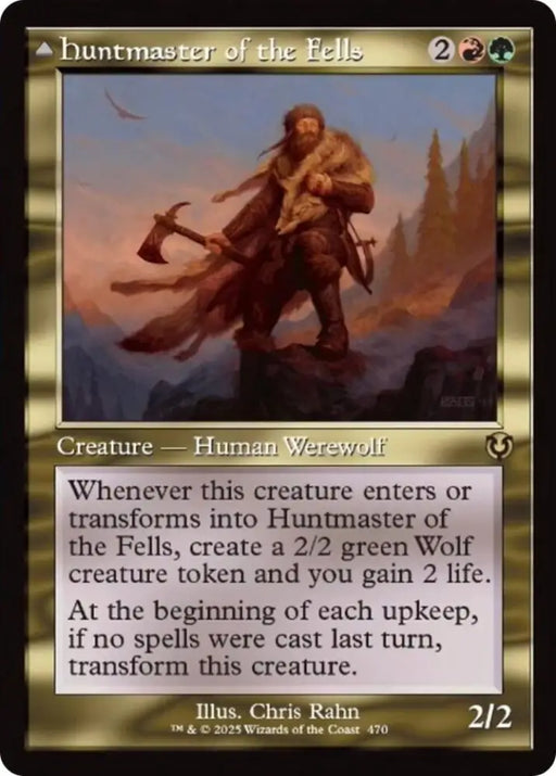 Huntmaster of the Fells // Ravager of the Fells (Retro Frame) [Innistrad Remastered] - MTG Single