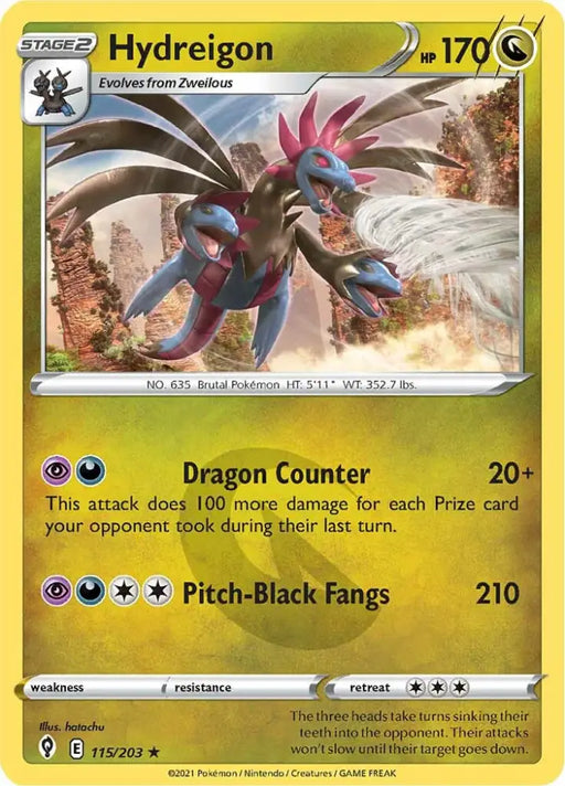 Hydreigon (115/203) [Sword & Shield: Evolving Skies] - Pokemon Single