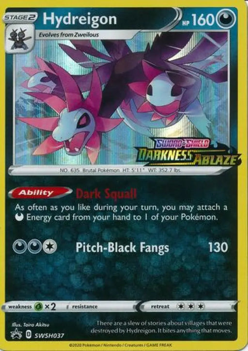 Hydreigon (SWSH037) (Prerelease Promo) [Sword & Shield: Black Star Promos] - Pokemon Single