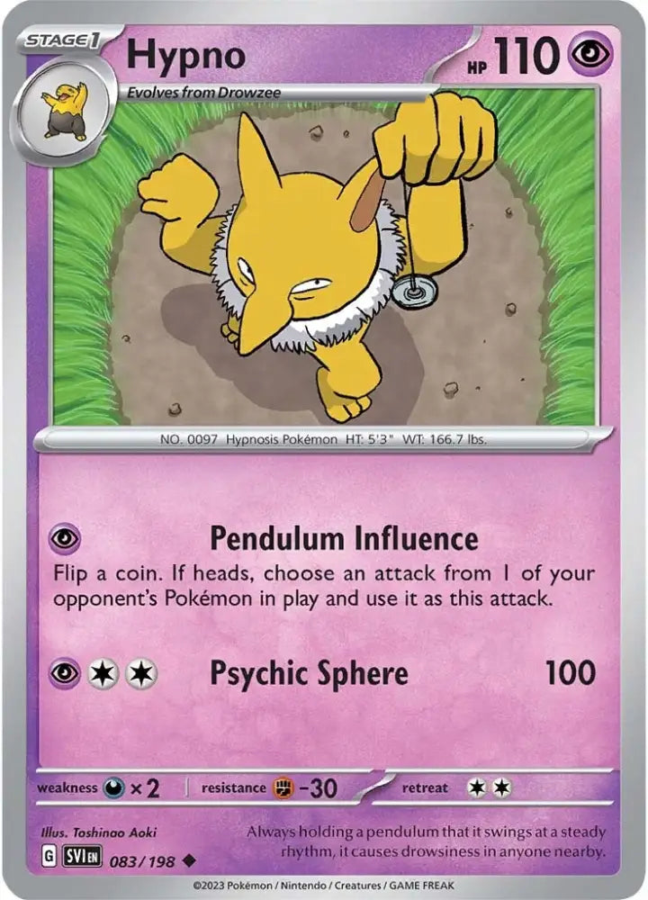 Hypno (083/198) [Scarlet & Violet: Base Set] - Pokemon Single
