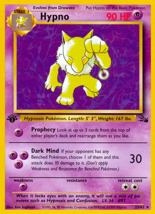 Hypno (23/62) [Fossil 1st Edition] - Pokemon Single