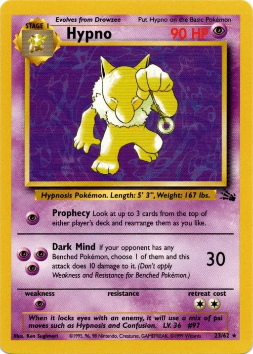 Hypno (23/62) [Fossil Unlimited] - Pokemon Single