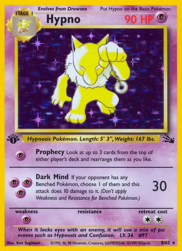 Hypno (8/62) [Fossil 1st Edition] - Pokemon Single