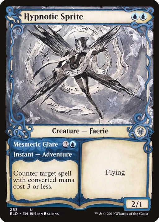Hypnotic Sprite // Mesmeric Glare (Showcase) [Throne of Eldraine] - MTG Single