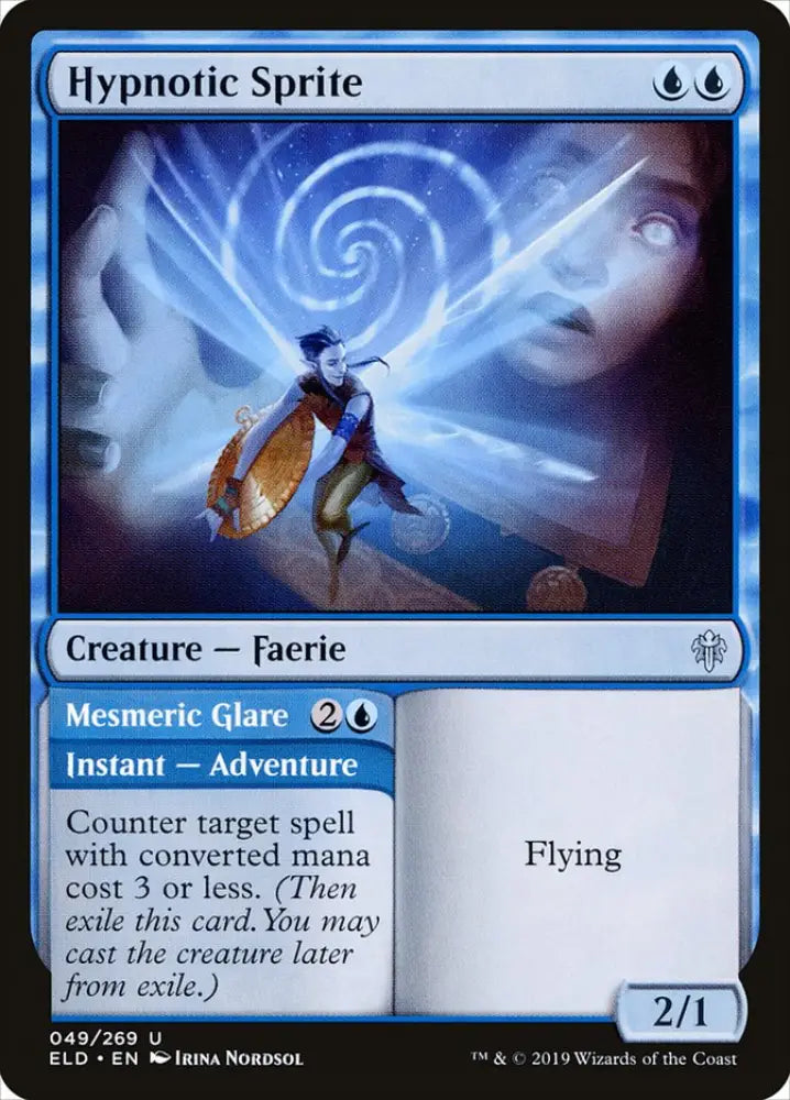Hypnotic Sprite // Mesmeric Glare [Throne of Eldraine] - MTG Single