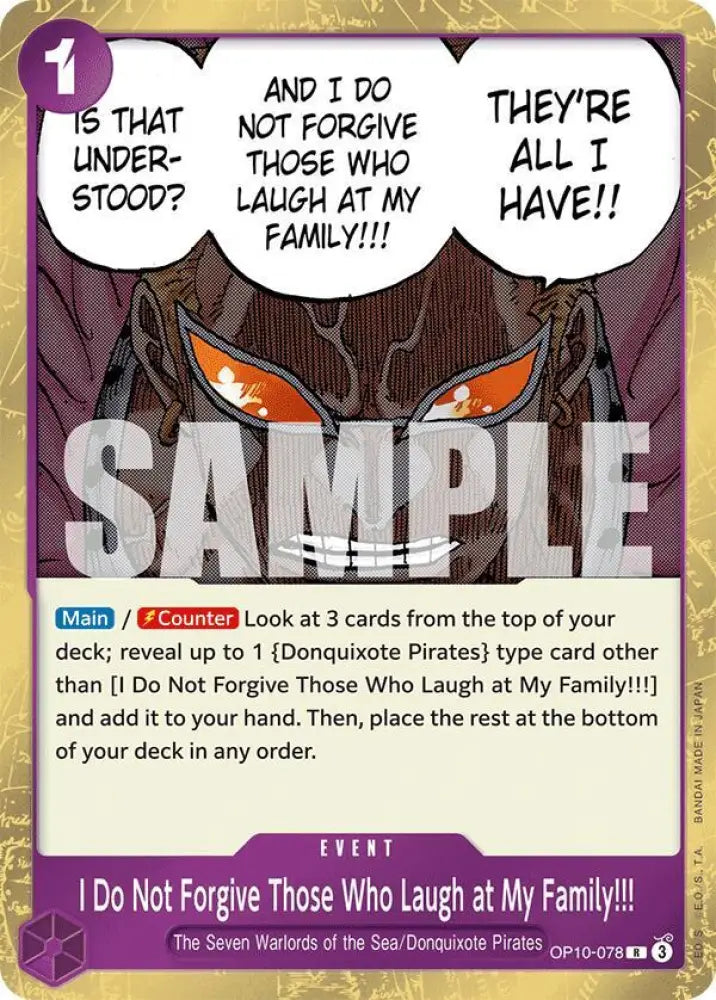I Do Not Forgive Those Who Laugh at My Family!!! (OP10-078) [Royal Blood]