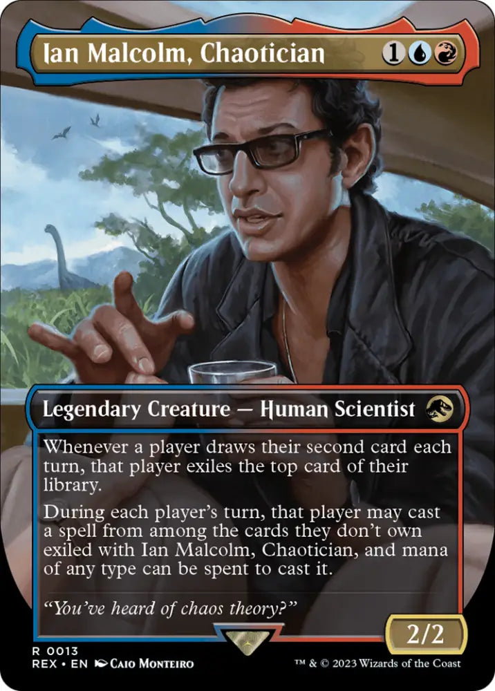 Ian Malcolm Chaotician (Borderless) [Jurassic World Collection] - MTG Single