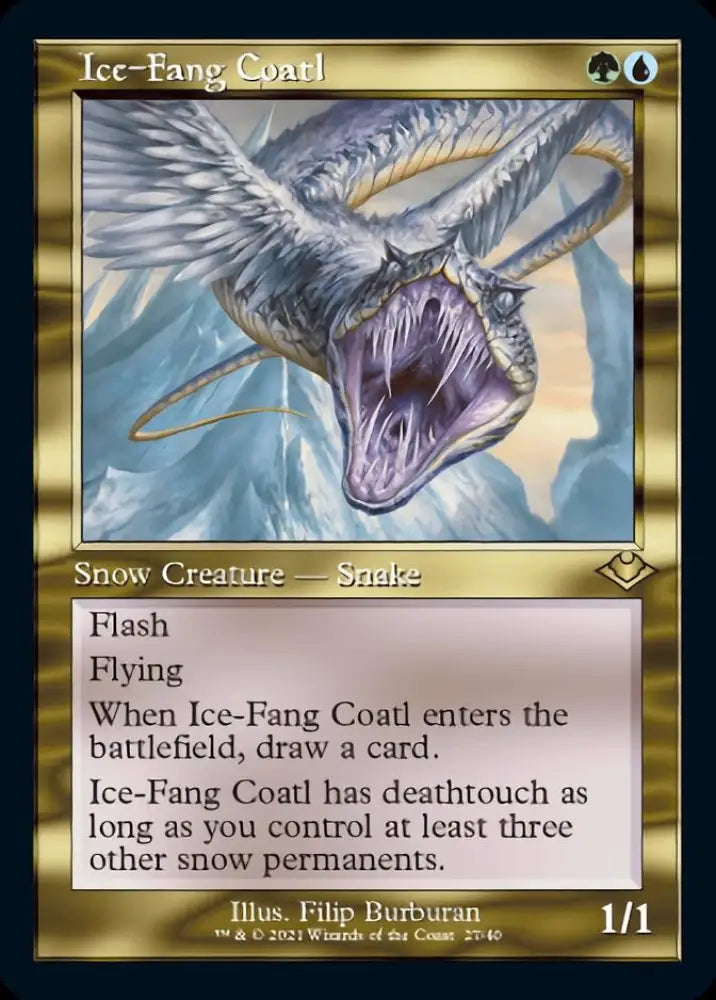 Ice-Fang Coatl (Retro Foil Etched) [Modern Horizons] - MTG Single