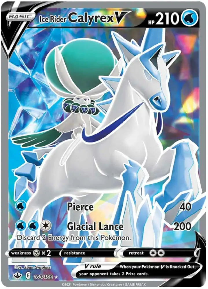 Ice Rider Calyrex V (163/198) [Sword & Shield: Chilling Reign] - Pokemon Single