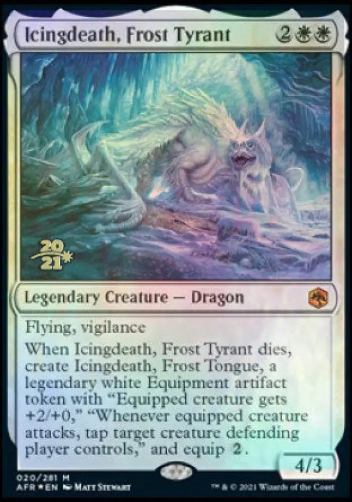 Icingdeath Frost Tyrant [Dungeons & Dragons: Adventures in the Forgotten Realms Prerelease Promos] - MTG Single