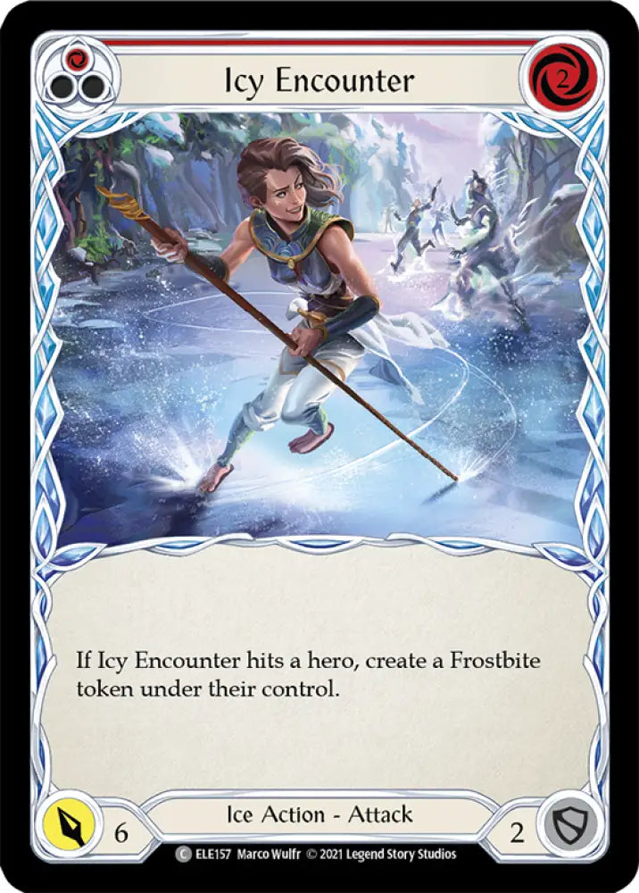 Icy Encounter (Red) [Tales of Aria 1st Edition] 1st Edition Rainbow Foil - Flesh And Blood Single