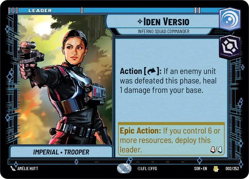 Iden Versio - Inferno Squad Commander (002/252) [Spark of Rebellion] - Star Wars: Unlimited Single