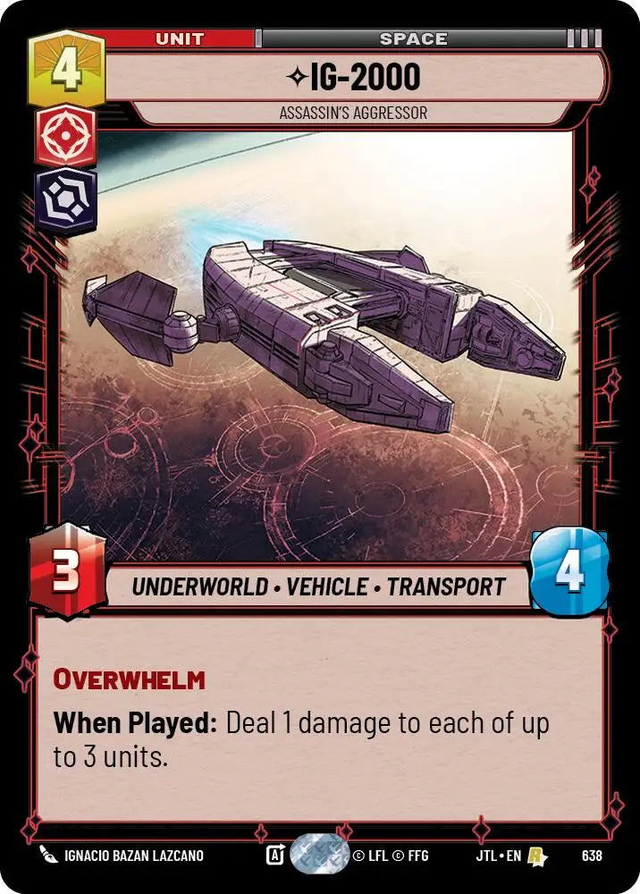 IG-2000 - Assassin’s Aggressor (Foil) (638) [Jump to Lightspeed] - Star Wars: Unlimited Single