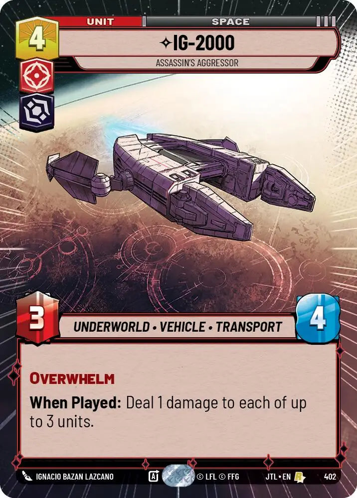 IG-2000 - Assassin’s Aggressor (Hyperspace) (402) [Jump to Lightspeed] - Star Wars: Unlimited Single