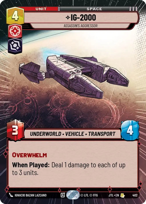 IG-2000 - Assassin’s Aggressor (Hyperspace) (402) [Jump to Lightspeed] - Star Wars: Unlimited Single