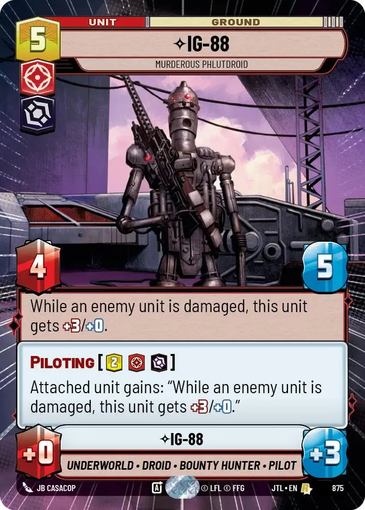 IG-88 - Murderous Phlutdroid (Hyperspace Foil) (875) [Jump to Lightspeed] - Star Wars: Unlimited Single